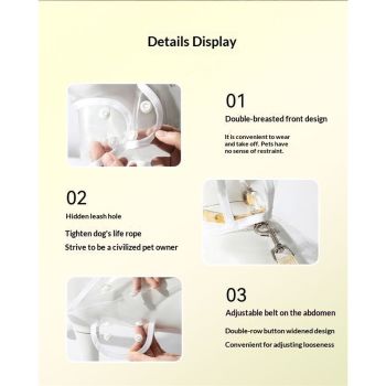 Pet Raincoat,Small Dog Waterproof Puppy Raincoat Coat Transparent Pet Dog Rainwear Clothes for Small Dogs Cats (S,White)