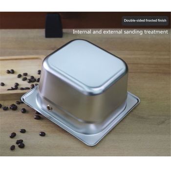 Coffee Knock Box,Espresso Dump Bin,Coffee Bin,Stainless Steel Espresso Knock Box Built-in Container for Ground (Square)