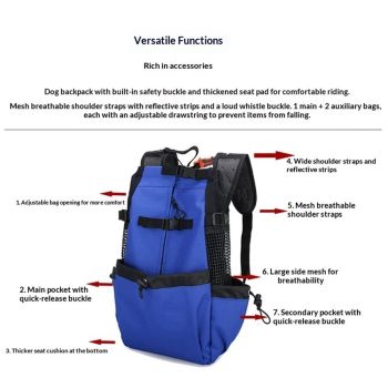 Red（S） - Ideal for Dogs with Length - Durable, Breathable Backpack-Style Carrier - Perfect for Walks, Short Hikes & Public Transportation