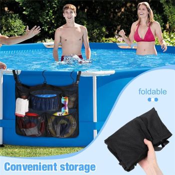 Kayak Pocket Mesh Storage Pouch Sleeve Gear Water Bottle Holder Bag Organizer Accessory Black, with Mesh Pockets Poolside Storage Mesh Package for Most Pools