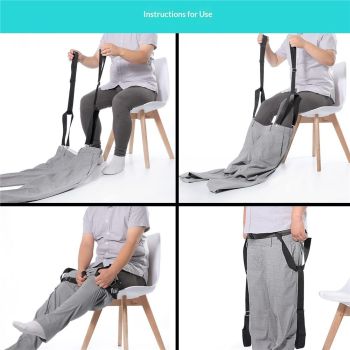 a pair Pants Wearing Assist Clip and Pull Dressing Aids Tool Device No Need Bend for Elderly Disabled Pregnant Injuries Pants Helper（black)