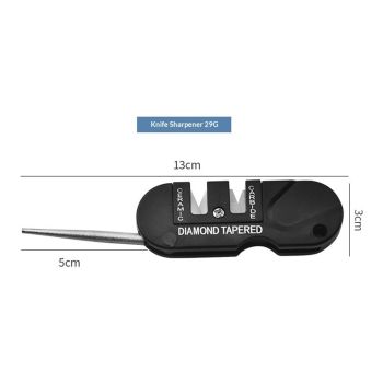 2 pack Knife Sharpener Preset Carbide & Ceramic Stone Sharpeners Fold-Out Diamond Coated Rod Outdoor Hunting Knife & Hook Sharpener, Handheld, Compact, Lightweight, Multiuse