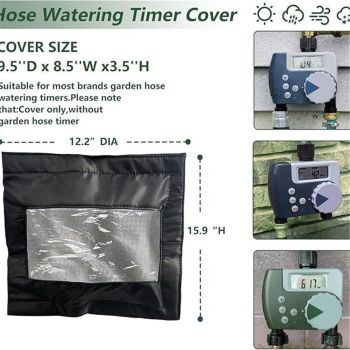Hose Watering Timer Cover, Heavy Duty 600D Anti-UV Cover for Sprinkler Timer, with Clear Front Window