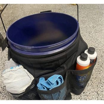For a 5 Gallon Bucket, with Fast-Drying, Exterior Mesh Pockets for Car Supplies, Allowing for Soap and Water in the Bucket, in Black（only bag）