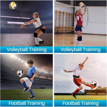 Volleyball Training Equipment Aid Great Trainer for Solo Practice of Serving Setting Spiking and arm Swings Returns, with Adjustable Waist Belt Ball Pouch Hand Strap (Excluding ball)