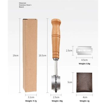 2 set Bread Lame Sourdough Scoring Tool - Dough Scorer Cutter Knife with 5*2 Stainless Steel Razor Blades, Finger Sleeves, Essential Baking Supplies for French Baguttes & Homemade Bread
