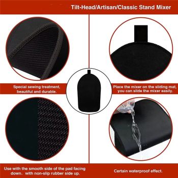 2 pack Sliding Mat for Kitchenaid Mixer, Mixer Mover Slider Pad 6L-8L Tilt-Head Stand Kitchen Appliance Mat