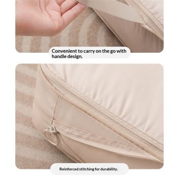 Compression Travel Luggage Organizers 8 Set, Mesh Clothes Bags Luggage Travel Packing Cubes for Carry-on Luggage, Suitcase and Backpacking Accessories (Beige,only bags)
