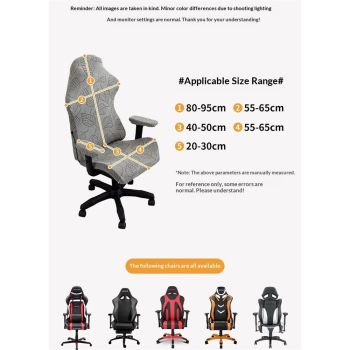 1 set 3 pack Stretch Printed Office Computer Chair Covers, Universal Desk Rotating Chair Slipcovers Removable Washable, Fit Anti-Dust Protector Cover with Zipper（Excluding chairs）