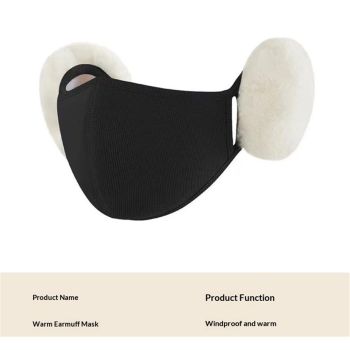 2 pack Mouth Mask Warmer polyester-cotton Earmuff Winter Warm Full Ears Protection Accessories Half Face Mask with Earflap Outdoor