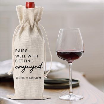 2 pack Engagement Wine Bag|Gift for Couples|Bride Gift|Wine Bag for Getting Married,Pairs Well with Getting Engaged Wine Bottle Bag（Only bags）