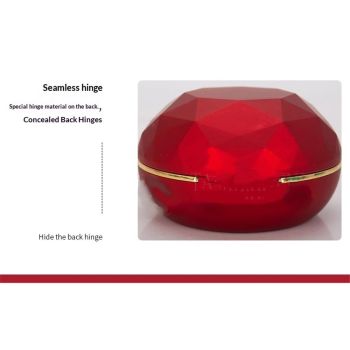 Ring Box with Light, Luxury Round Wedding Ring Case Jewelry Gift Box with LED Light for Proposal Engagement Wedding-Red（does not include a ring）