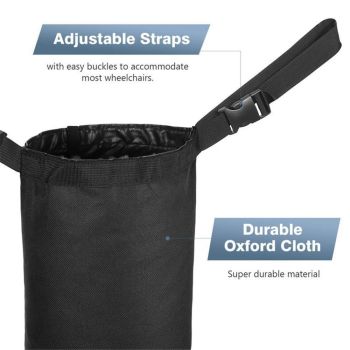 Oxygen Cylinder Bag for Wheelchairs with Buckles, Fits Any Wheelchair, Black (Fits Most Oxygen cylinders)