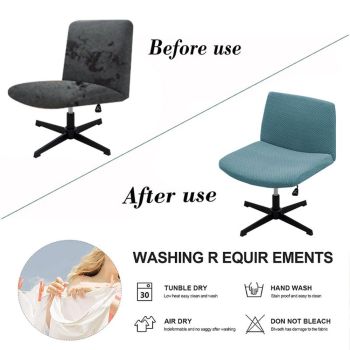 Vanity Chair Cover Cross Chair Cover Waterproof and Elastic Armless Chair Slipcover Armless Chair Covers Office Chair Covers (only The Cover,No Chair)