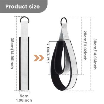 A pair Pilates Straps - Double Loop D-Ring Straps for Reformer, Padded, Home Gym Workout,  Cable Accessories, Workout Equipment（black）