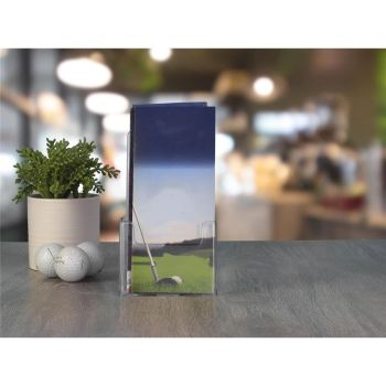 Brochure Holder Slant Back Clear Acrylic Countertop Ad Display Stand by Marketing Holders（20.8*11.1*8.2cm）