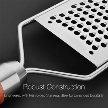 Professional-Grade Lemon zester with Fine Blades, Lightweight Cheese/Vegetable Grater, Solid Wood Handle Design - Rust-Resistant, Durable, Essential Kitchen Tool
