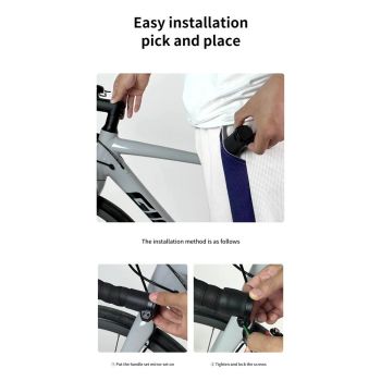 Folding Rear-View Bicycle Mirror for Handlebars, Bike Mirror Handlebar Mount – Mini Lens with Wide View and 360-degree Rotation