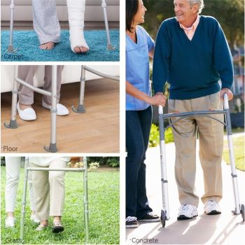 8 Pcs Skis, Universal Fit Walker ski Glides, Heavy Duty Rubber Walker Glides Walker Feet Replacement(Grey)