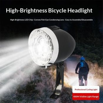 Vintage Retro Bicycle Bike Front Light Lamp LED Fixie Headlight with Bracket, for Women, Beach Cruiser Accessories