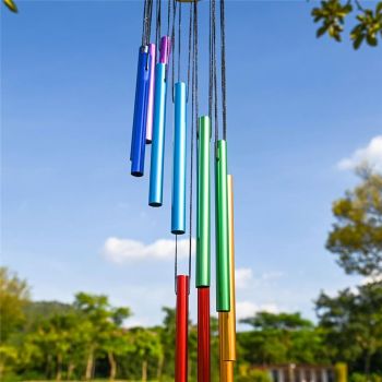 2 pack Outdoor Colorful Wind Chimes for Outside with 12 Aluminum Tubes for Garden Patio Balcony and Home Decor