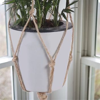 4 pack Hemp Rope Plant Hanger Hanging Planter 47.2 Inch for Plant Pot, Without Pot and Plant (Light Brown-Hemp)