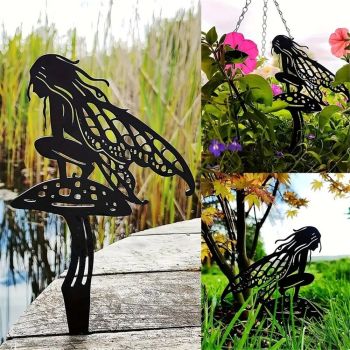 6 pack Decorative Garden Stakes, Fairy Garden Statues for Home and Garden, Flower Pot, Lawn, Flower Bed Decoration Gifts
