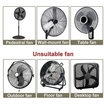 Industrial Fan Cover, 210D Oxford Heavy Duty Outdoor Fan Cover, Waterproof & Dustproof Cover Fits Up to 24" High-Velocity Movement Drum Fan All-weather Protection