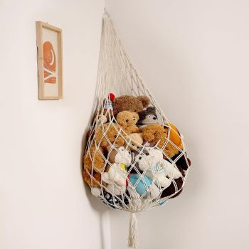 Novel Stuffed Animal Hammock Corner Hanging Net for Stuff Aniaml Storage Toy Display Plush Toy Holder-Perfect for The Tiny Space Walls（only bag）