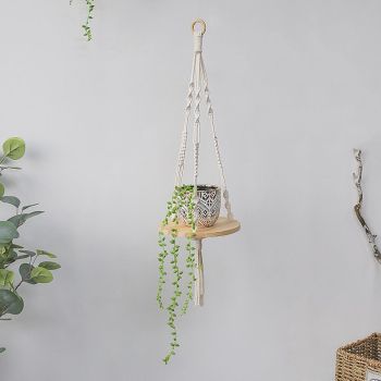 Hanging Shelf Plant Holder - Indoor Outdoor Hanging Planter Shelf Pot Holder for Morden Boho Home Decor