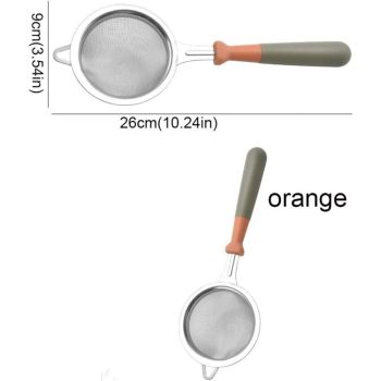 Small Fine Mesh Strainer: Stainless Steel Kitchen Food Sieve with Sturdy Handle, Heavy Duty Deep Handheld Colander for Tea, Juice