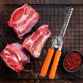 Rib Membrane Removal Tool - High Duty Premium Stainless Steel BBQ Prep Kit for Effortless Grilling, Membrane Remover for Ribs（orange）
