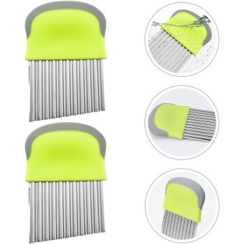 2 pack Crinkle Cutter for Veggies Potato Cutter for Fries, Stainless Steel Blade, Potato Slicer French Fry Crinkle Cutter, Crinkle Chopper Wavy Cutting Tool for Potatoes Carrots Cucumbers