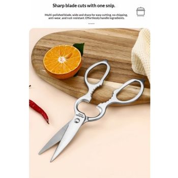Heavy Duty Kitchen Scissors - Stainless Steel Kitchen Shears, Ultra Sharp Micro Serrated Poultry Shears, Cooking Scissors for Meat, Dishwasher Safe