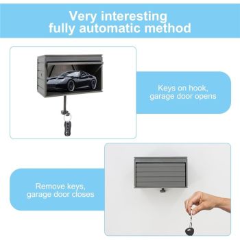 2 Pack Car Garage Key Holder & Car Key Holder for Wall, Small Toy Car Garage - with Opening Door, Effortless Wall Mount Organizer for Entryway(Grey)