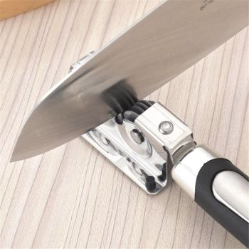 2 pack Knife Sharpener, Kitchen Knife Sharpeners,Rotating Steel Wheel Sharpening Discs,Manual Knife Sharpening Tool for Kitchen,Home