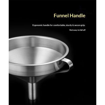 304 Stainless Steel Kitchen Funnel with Filter Strainer Wine Funnel Filter Transferring Liquid,Dry Powder Ingredients