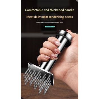 Stainless Steel Meat Tenderizers with 18 Sharp Needles, Solid Meat Tenderizer Tool One-Piece Design, Heavy Duty Chicken Tenderizer for Tenderizing Steak, Beef, Pork, Dishwasher Safe