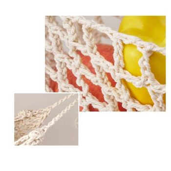 Hanging Fruit Hammock Under Cabinet - Cotton Basket Storage for Produce, Banana - Boho Kitchen Decor for More Counter Space at Home Boat Camper RV（only bag）