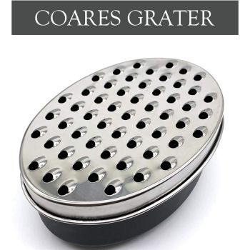 2 pack Cheese Grater Citrus Lemon Zester with Food Storage Container & Lid - Perfect For Hard Parmesan Or Soft Cheddar Cheeses, Ginger, Vegetables, Butter, Chocolate & Nutmeg (Black)