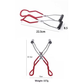 2 pack Canning Jar Lifter Tongs, Stainless Steel Jar Lifter with Grips - for Slip Wide-Mouth Clip for Kitchen Restaurant