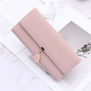 Wallet for Women PU Leather Leaf Pendant Card Holder Phone Checkbook Organizer Zipper Coin Purse | Leaf Pendant, Card Holder, Phone, Checkbook, Organizer, Zipper