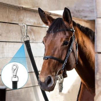 Trailer Cross Tie, Horse Haulage Adjustable Nylon Straps Leads with Panic Snap Fixed Eye Equestrian Equipment