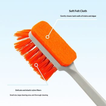 2 PCS Small Aquarium Cleaning Tool, Algae Scraper for Fish Tank, Long Handle Aquarium Brush, Fish Tank Cleaner Adapted for Glass and Acrylic Aquariums (small)