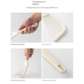2 pack Fish Spatula Turner, Thin Slotted Spatulas for Nonstick Cookware,Silicone Edge Heat Resistant Kitchen Flipper for Fish, Egg, Pancake(Stainless Steel)