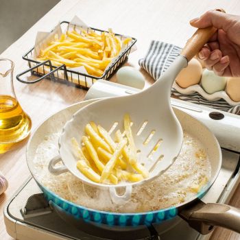 Spoon Perfect for Straining or Lifting Meat and Veggies from Broth, Durable BPA-Free Matte Silicone, Safe for Nonstick Cooking Surfaces