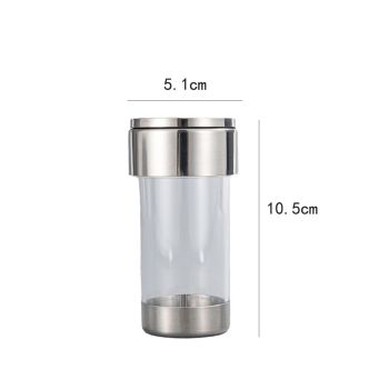 2 pack Mesh Shaker or Salt Shaker, Stainless Steel Salt Dispenser, Clear Acrylic Seasoning Fine Mesh Shaker with Rotating Cover, 4.23 Ounces (120 Milliliter)