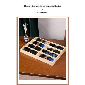 Sunglass Organizer,Glasses Organizer,8-Slot Sunglasses Tray for Drawer, Men's/Women's Sunglasses Box, Glasses Holder for Watch Stackable Eyeglass/Eyewear Display Tray（Only storage box）