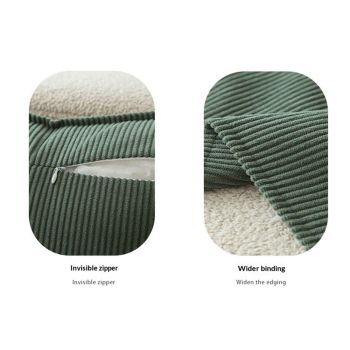 Couch Throw Pillows Covers 18x18 Inch Set of 4,Green Corduroy Decorative Cushion Case,Rustic Fun Living Room Decor （only pillowcases）