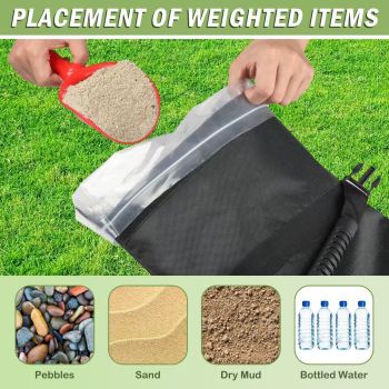 Umbrella Base Weights Sand Bags, 2 Pack 45lbs Fillable Weight Bags to Hold Things Down, Black Weighted Base Sandbags for Outdoor Furniture Patio Cantilever Umbrellas Stand (Without Sand)